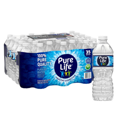Pure Life Purified Water 16.9 fl oz 35 Pack Bottles Drinking Water