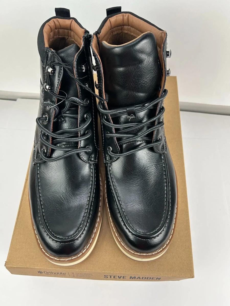 NEW Steve Madden Doyers Casual Boots MENS Black Lace Up Side  display picture 1