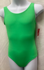 CAPEZIO child size tank leotard in Lime TB142C fully frontlined