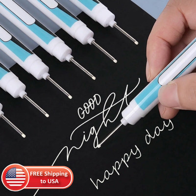 3Pcs White Paint Markers Permanent Waterproof Quick Dry Bold Pens Multi Surface