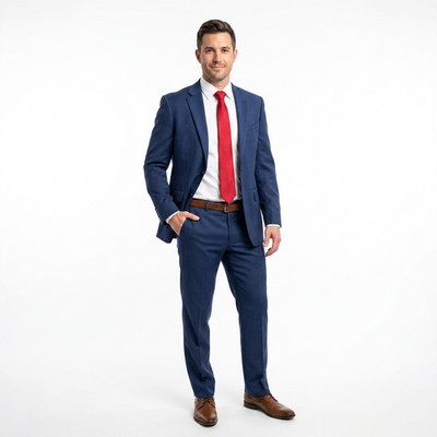 Calvin Klein Mens 36S Suit Extreme Slim Fit Navy Blue 100% Wool 2 Button 30x30