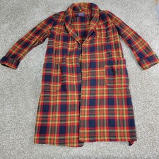 Pendleton Mens Small Red Plaid Robe Belted 100 Pure Virgin Wool