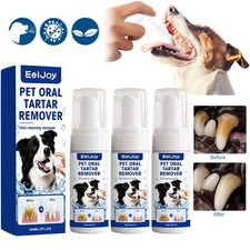 1-3x Pet Dental Tartar Remover Spray, Dog Cat Foam Teeth Clean Breath Freshener