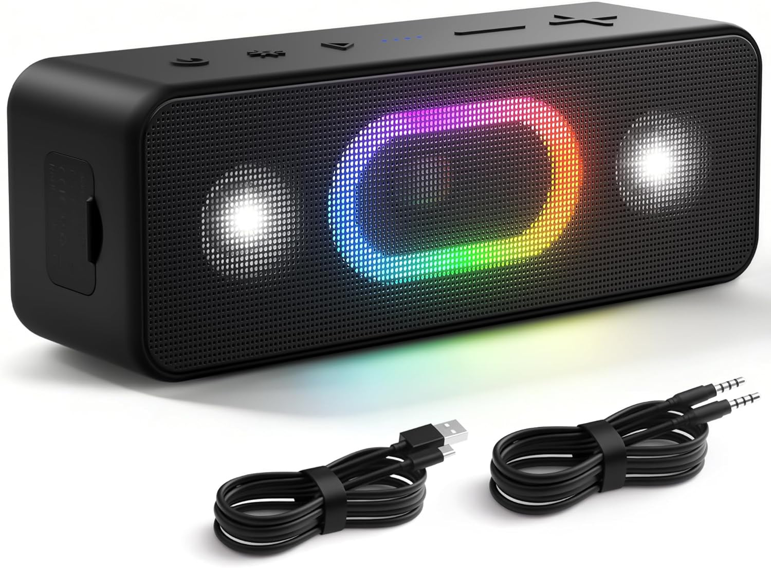 Cassa Bluetooth Potente 16W: Speaker Portatile con Luci e Bassi
