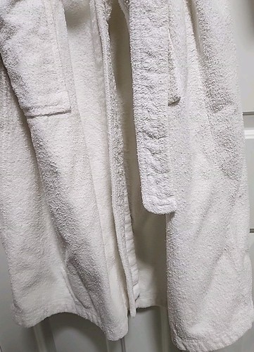 Vintage RITZ CARLTON 100% Cotton White Terry Bathrobe ~ Heavy ~ Unisex One Size - Picture 6 of 9