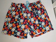 50th ANNIVERSARY Vilebrequin Men 1977 Spring Floral Swim Trunks Bleu Marine LRG