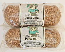 2 NOWE szt. Vintage Pepperill Plecionka Makrama Torebka Rękodzieło Sznurek Brązowy Złoty