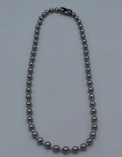 4.5mm STAINLESS STEEL SILVER BALL CHAIN FROM 16"-42"  WITH A MILITARY CLASP