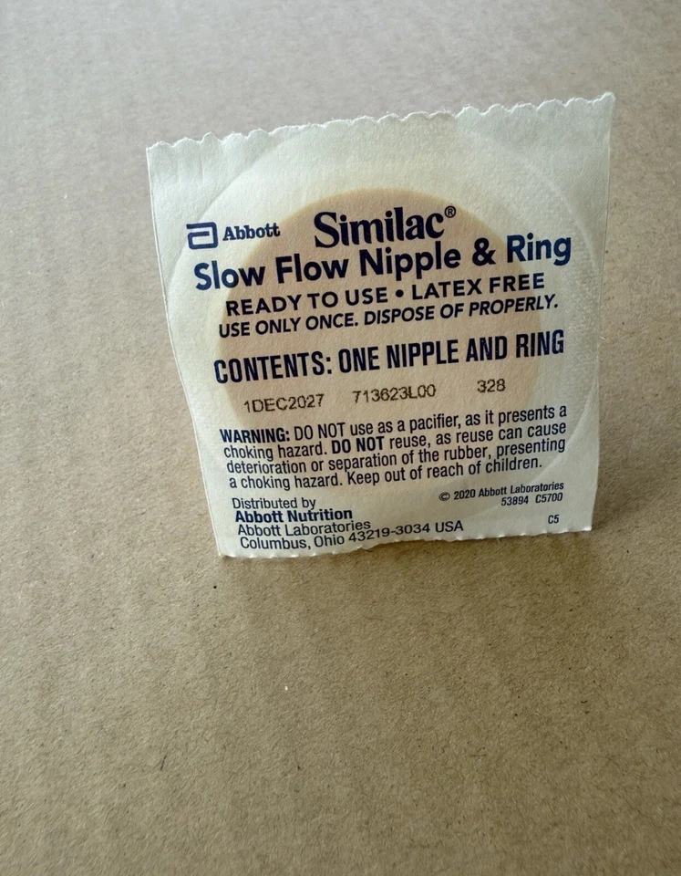 Pack of 50 Similac Infant Nipples & Rings, Slow Flow, EXP 08/2028 NEW! - Image 3 of 3