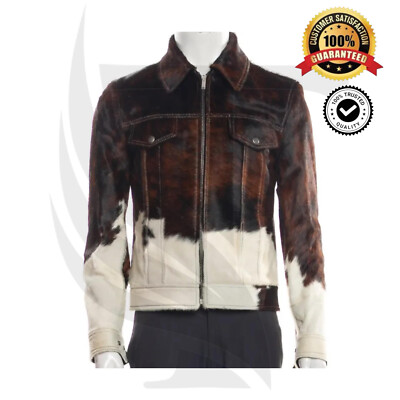 Herren Western Rindslederjacke - Echthaar auf Ponyfell, stylischer LKW
