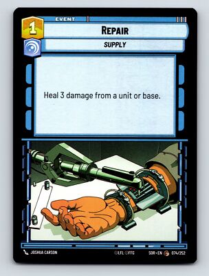 Command Vigilance Repair Supply Card Event Heal Repair 1C No Ability