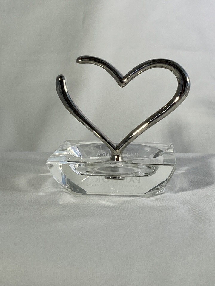 PANDORA CRYSTAL & SILVER OPEN HEART RING JEWELRY HOLDER