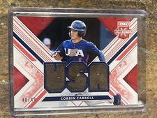 2019 Panini Elite Extra Edition Corbin Carroll USA Glove Materials RED RC  /49