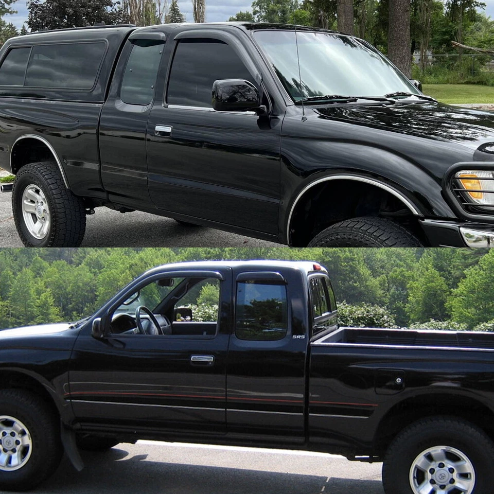 Fit 1995-2004 Toyota Tacoma Extended Cab Window Visors Sun Vent Rain Guard Shade Foto 3 de 4