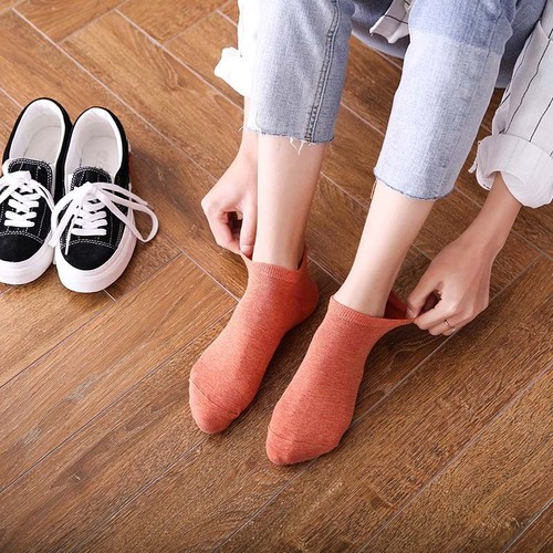 Cotton Print Kawaii Socks - Solid Color Breathable Sock Women Fashion Footwear - Picture 9 of 21