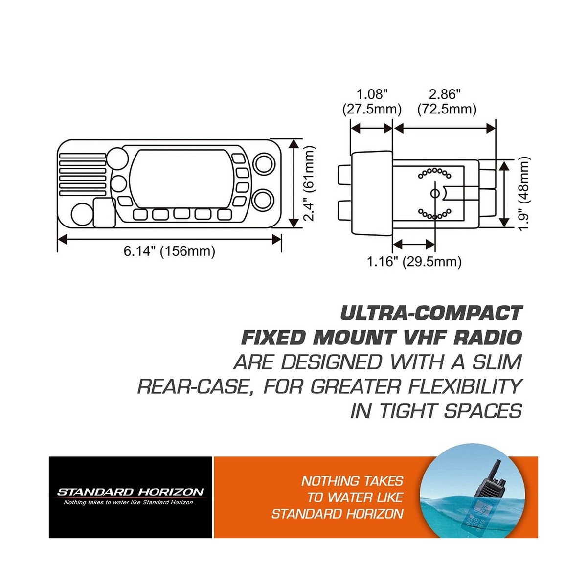 Standard Horizon Eclipse-Series VHF Radio w/GPS,White,Small 788026167883  eBay