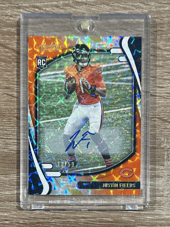 JUSTIN FIELDS 2021 Panini Absolute ORANGE SPECTRUM 108 AUTO #/50