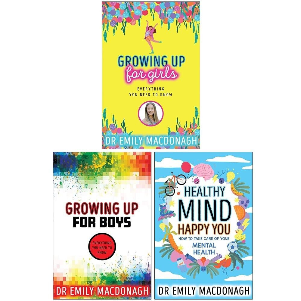 Dr Emily MacDonagh 3 Books Set Growing Up for Girls, Growing Up for Boys