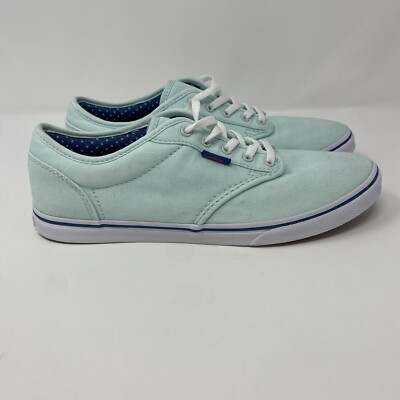 Vans Womens Size Pinstripes Style Shoes Mint Green Off The