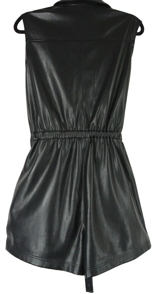 NUEVO, Mameluco Alice + Olivia Imitación Cuero Negro Talla 10 #EP288 Foto 4 de 4