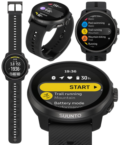 Suunto Race S 45 mm Touchscreen GPS Sports All Black Smartwatch with Power Bank - Picture 8 of 12
