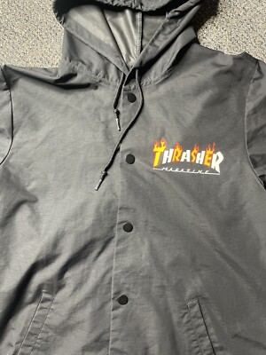Thrasher Magazine Jacket Button Up Windbreaker | eBay