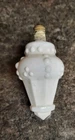 Very Scarce 1930s 40s Figural Christmas Ornament Milk Glass Light Bulb