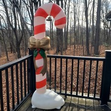 Giant 72" Candy Cane Lighted Blow Mold Christmas Holiday Decoration 6ft Tall