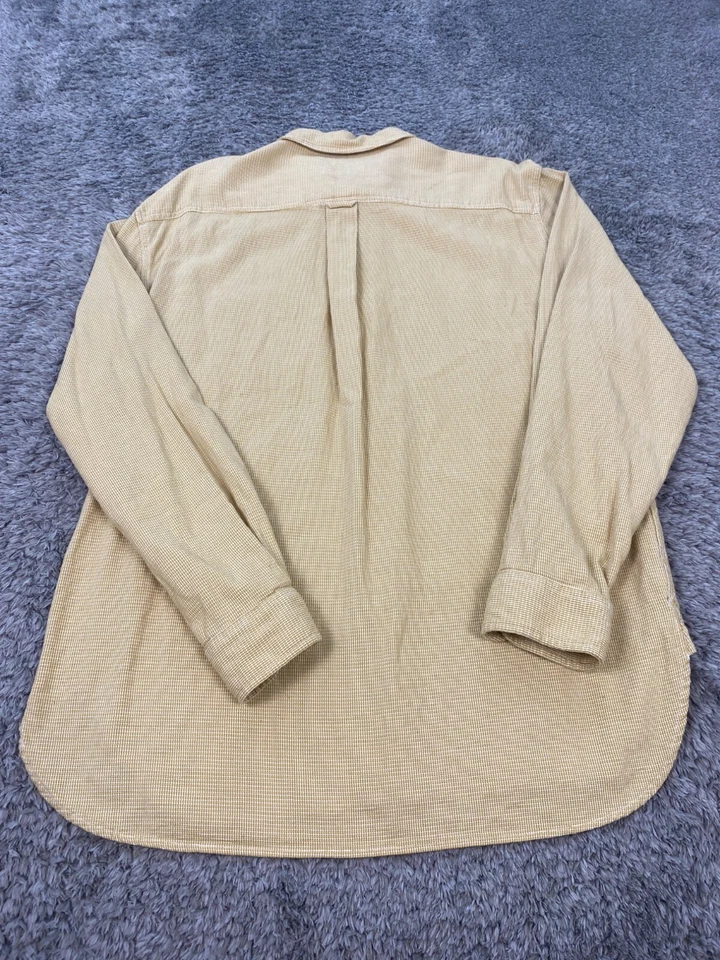 Camisa Territory Ahead Para Hombres XL Tejido Amarillo Textura Campamento Caminata Abotonada De Colección Años 90 Foto 2 de 4