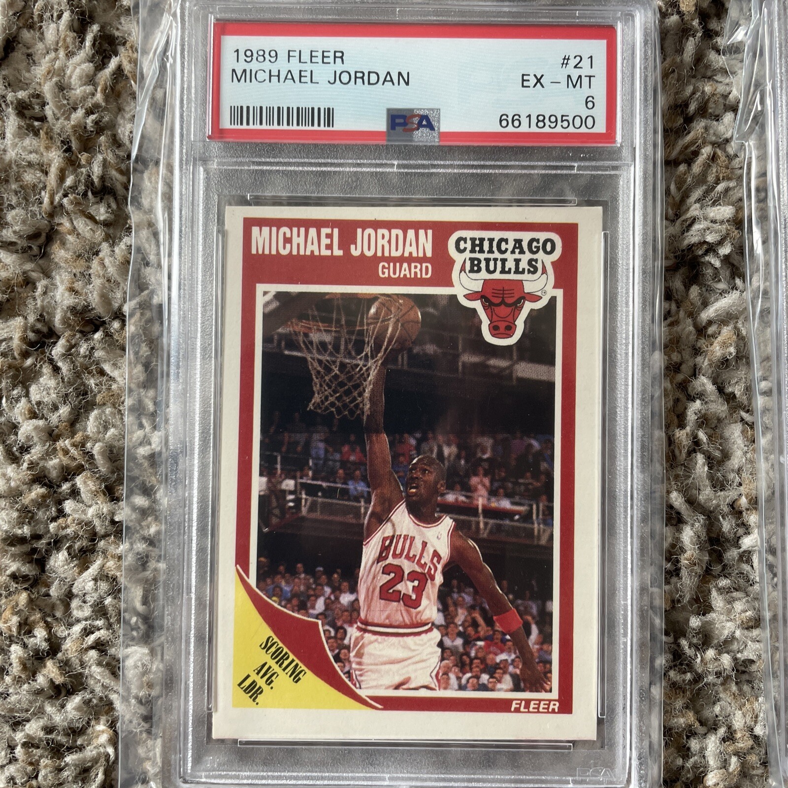 1989 Fleer Basketball #21 Michael Jordan Chicago Bulls HOF PSA 6 EX-MT