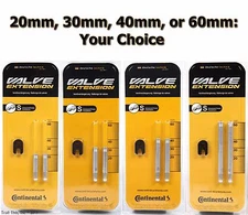 Continental Bicycle Presta Valve Extension 20 30 40 or 60mm RVC Extender 1-Pair