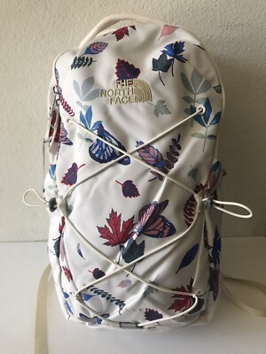 THE NORTH FACE BUTTERFLIES/FALL LEAVES GARDENIA WHITE JESTER LAPTOP/BACKBACK NWT