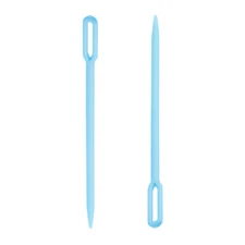 2 LARGE PLASTIC NEEDLES - Knitting Crochet Plastic Canvas Kids Crafts Hole Blunt