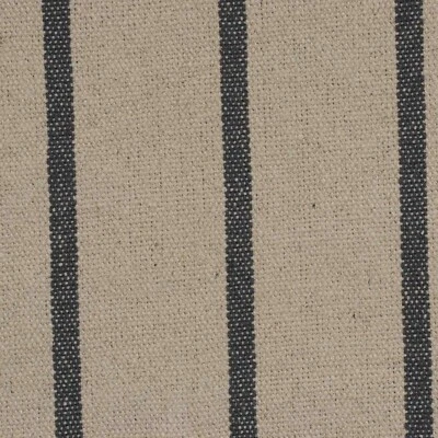 FOY & CO Austin Deck Stripe Grey Thick Sack French Cotton Upholstery Curtain Fabric