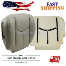 Fits 03-06 Chevy Silverado Tahoe Driver Bottom Seat Cover Gray & Foam Cushion