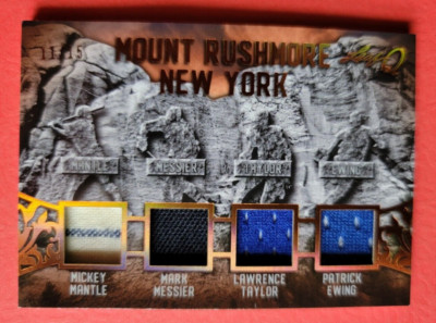 MICKEY MANTLE Patrick Ewing Mark Messier LAWRENCE TAYLOR JERSEY CARD #11/15 LEAF