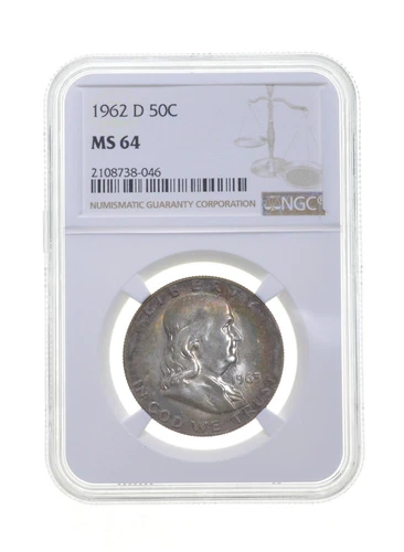 Grading Error MS64 1963-D Franklin Half Dollar - Graded NGC Toned *4244