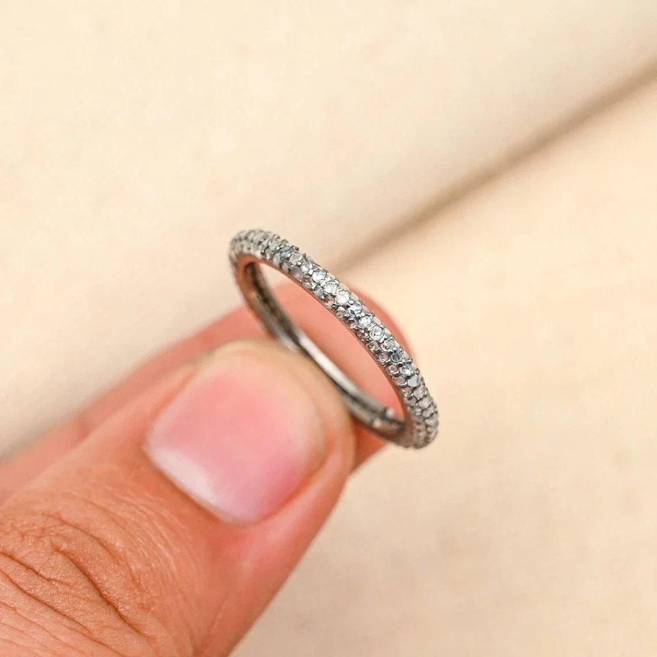 Stunning Natural Pave Diamond Ring, 925 Sterling Silver, Fine Jewelry, Boho Gift - Image 3 of 4