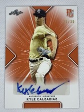 2021 LEAF PERFECT GAME AUTO KYLE CALZADIAZ ORANGE PAPER 27/30