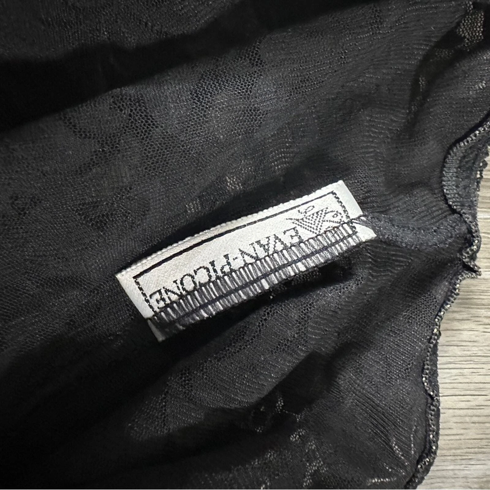 VALENTINO Abito Slip Vintage Evan Picone Nero Pizzo Senza Maniche Lingerie Intima Taglia L