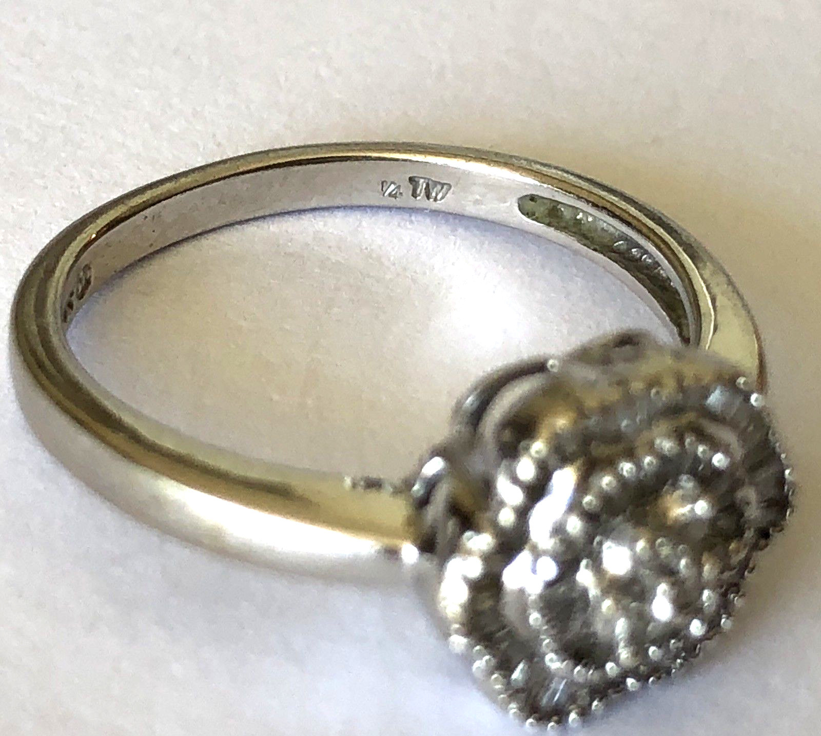 10K White Solid Gold Classy Unique Elegant Flower… - image 6