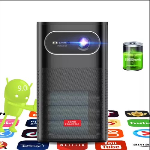 Android UHD 32GB 4K 1080p Dual WiFi DLP Portable Smart Mini Projector w/ Battery