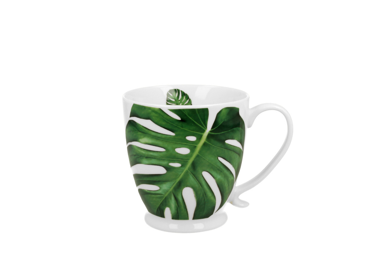 DUO FLORAL Jumbobecher 480 ml MONSTERA mit Fu, New Bone China Porzellan |  eBay.de