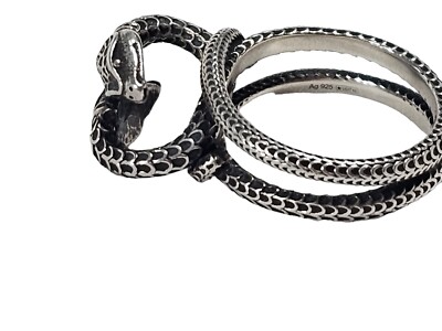 Gucci★素敵!Unisex Aged Silver Garden Snake Ring Gucci Unisex Aged Silver Garden Snake Ring IT 17 / US 8