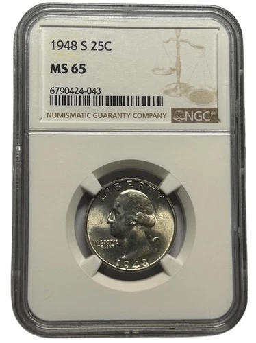 NGC 1948 S MS65 Washington Silver Quarter 6790424-043