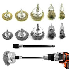 10 Pack Wire Wheel Cup Brush Set for Drill Abrasive with 1/4" Hex Shank,Exten...