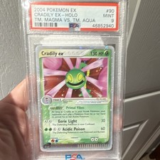 2004 Pokemon TCG Cradily ex 90 EX Team Magma vs Team Aqua Holo EX PSA 9