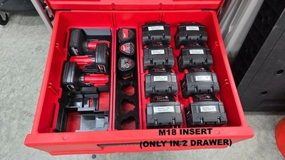 Milwaukee M12 M18 Akku-Aufbewahrungsbehälter-Einsätze für Milwaukee Packout 2 & 3 Schubladen