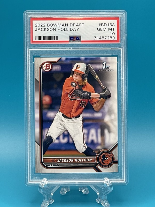 2022 Bowman Draft 1st Jackson Holliday #BD-168 PSA 10 Baltimore Orioles