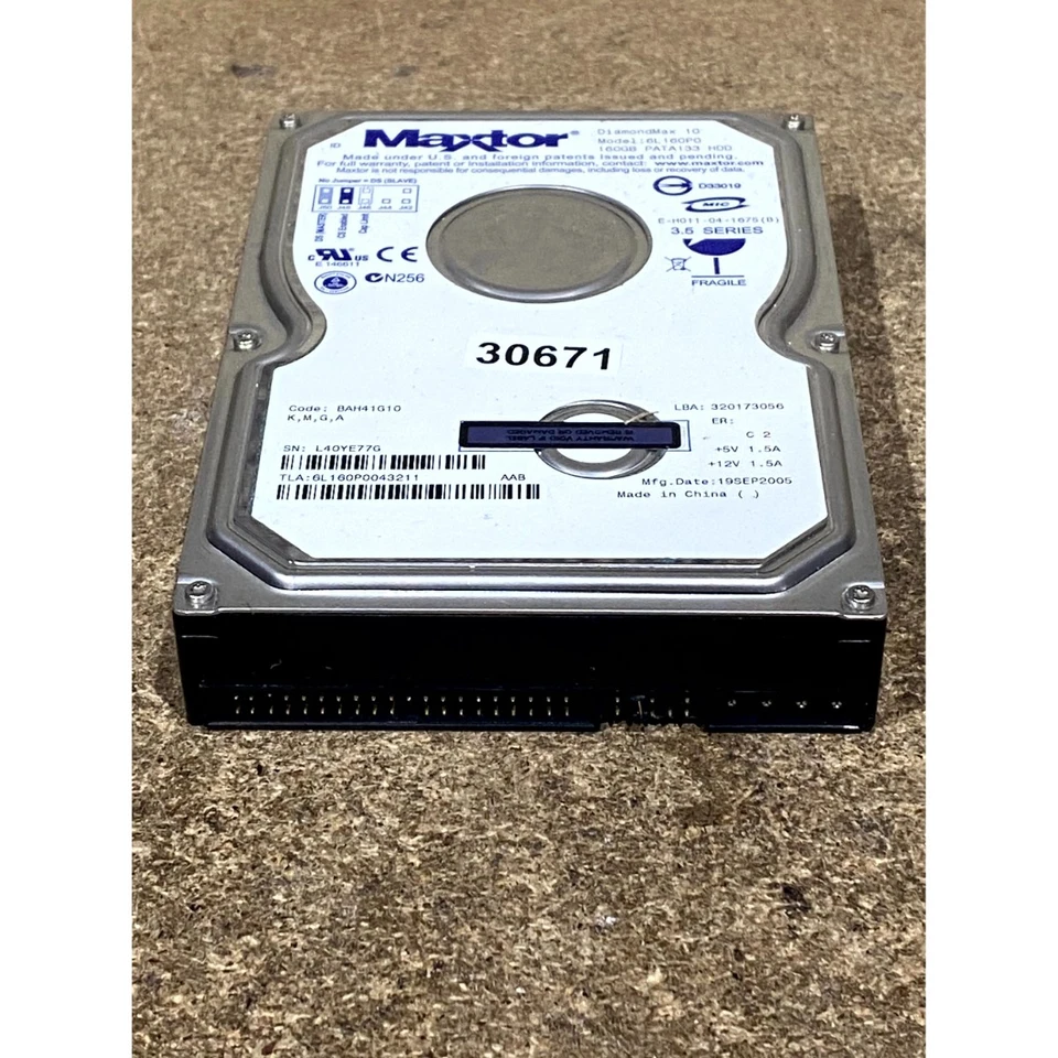 Maxtor DiamondMax 10 6L160P0 Hard Disk Drive 160GB IDE 7200 RPM For Desktop PC - Image 4 of 4
